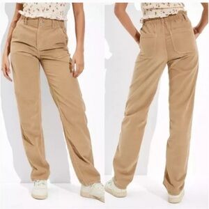 AE Tan High-Waisted Corduroy Pants